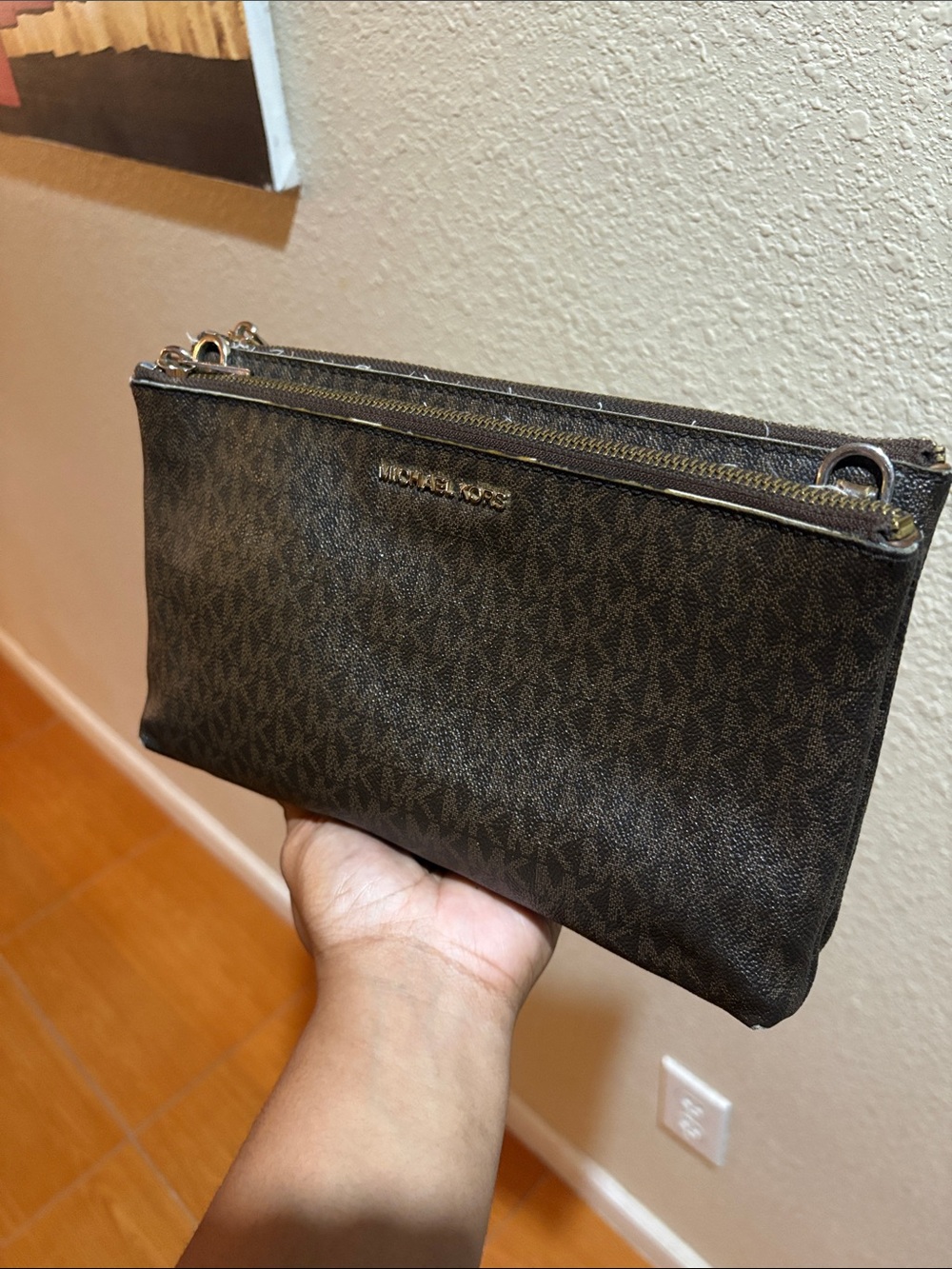 Michael Kors Brown Monogram Crossbody Shoulder Bag